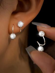 Arete de poste para mujer, elegantes con decoración de diamantes de imitación, exquisitos y modernos, joyería a la moda para mujeres, ideales para fiestas y decoración diaria de ropa