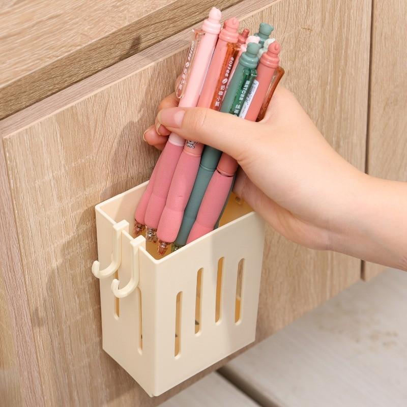 Product Introduction of Wall-mounted Storage Rack Practical Kitchen Tableware Box with Hooks Multi-function Space Saving Spoon Draining Storage Tools 10
