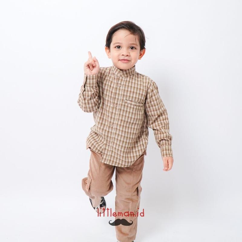 Kemeja Anak Lengan Panjang Gingham Series Motif Kotak Kerah Koko Shanghai Littleman.id 7