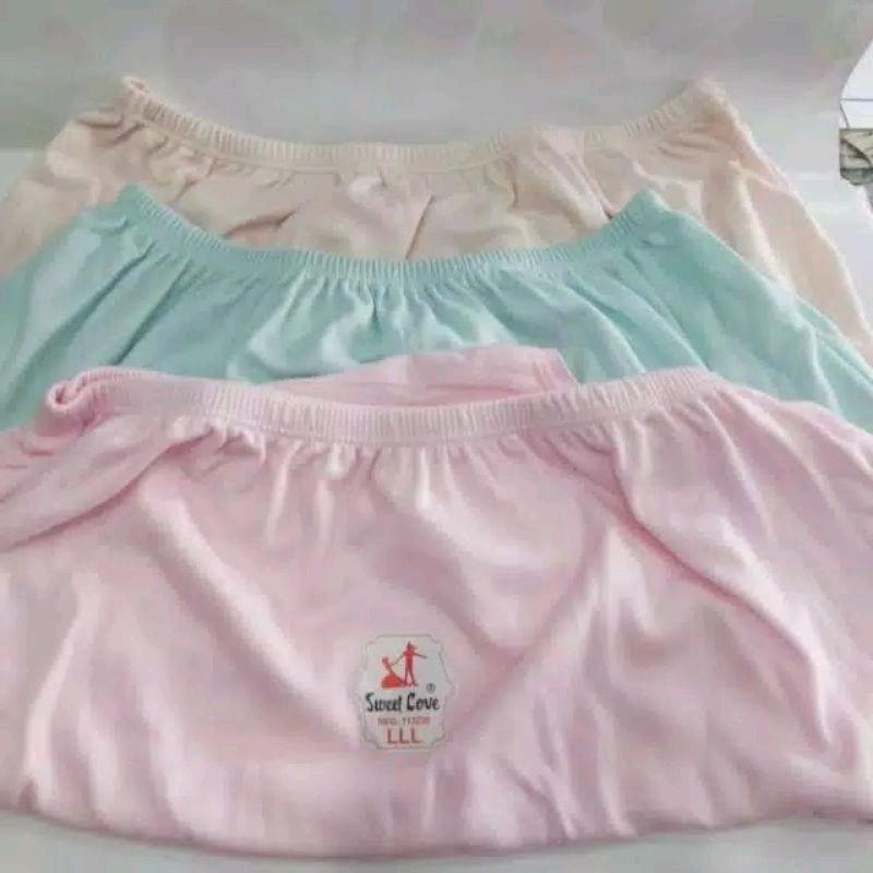 3 pcs - Celana Dalam Wanita Sweet Love Original / Bahan Kaos Tebal / bahan katun / mtoif polos/ Size L LL LLL LLLL 0