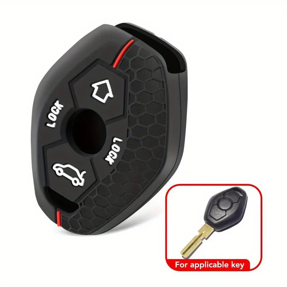 Silicone Car Key Case Cover, Car Key Protector, Car Interior Accessories for BMW BMW X5 E53 X3 F83 E46 E39 E38 E60 E63 E61 E64 Series 3 5 7 330i Z3 Z4 E85 E86 M5 325i