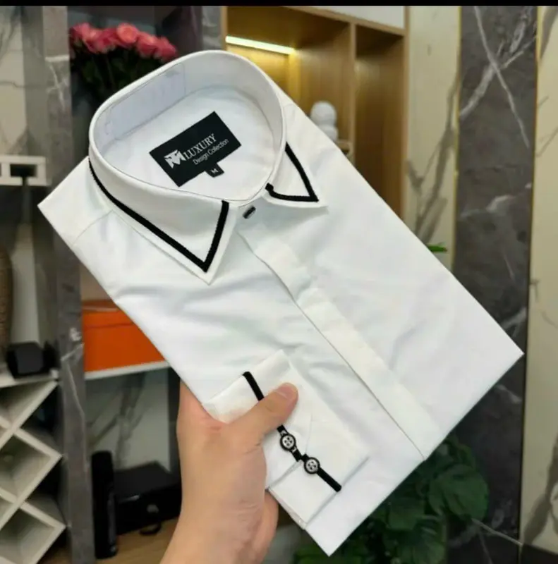SƠ MI LỤA LUXURY CAO CẤP VIỀN NHỎ ĐEN Menswear 4