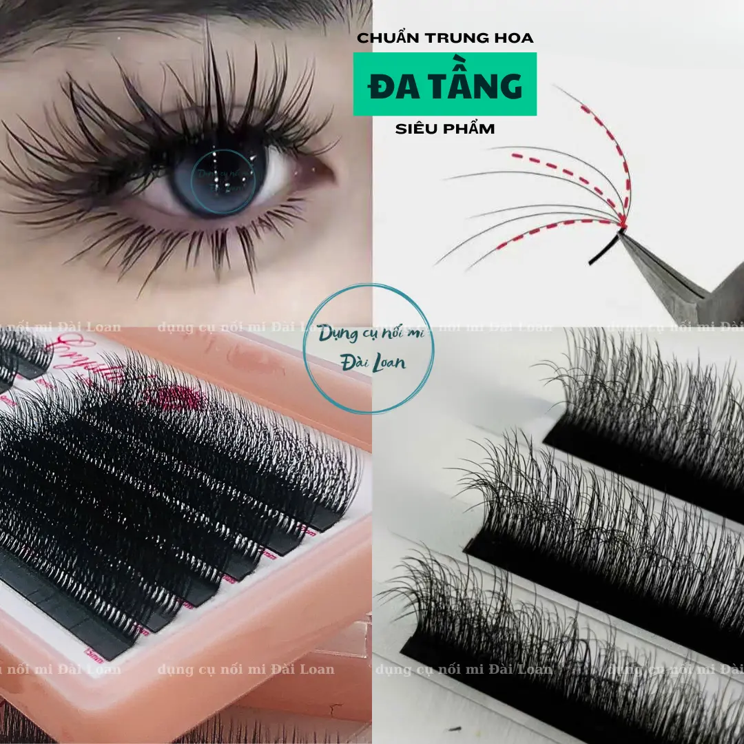 Lông Mi Đa Tầng Mix Size Xu Hướng Hot Tiktok Thời Trang Phong Cách Douyin (Mỹ Phẩm) - Cosmetic Trang Điểm Nữ
