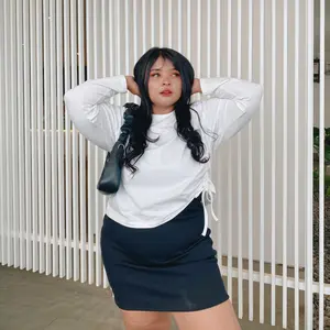 Becca Blouse Jumbo / Baju Jumbo Serut Slim Atasan  Wanita Unik Panjang Hitam blouse  crop