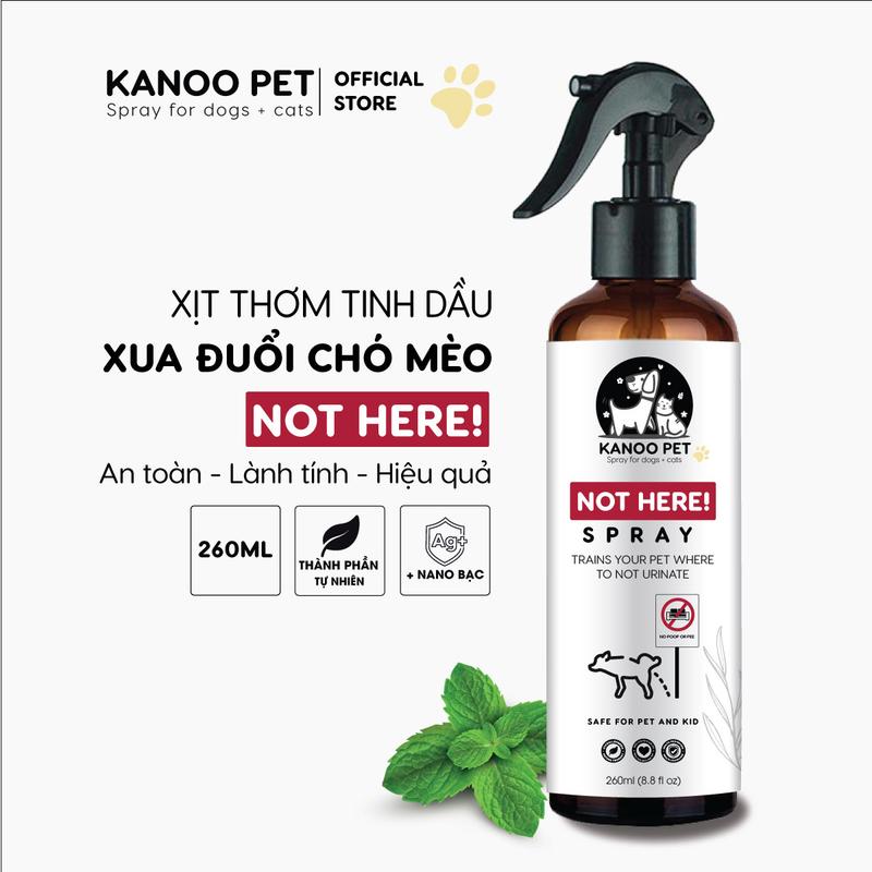 Xịt thơm tinh dầu xua đuổi chó mèo NOT HERE ngăn chó mèo cắn phá, phóng uế sai chỗ, khử mùi hiệu quả - 260ml