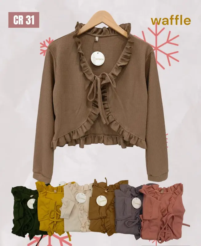 CITOCO/ ATASAN CROP WANITA RUFFLE BAHAN ADEM Basic Casual Basic Casual Waffle viral korean style 2