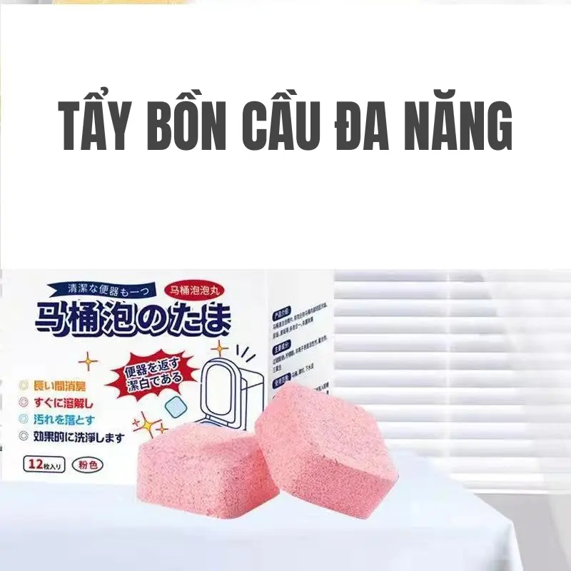 Hộp 12 viên tẩy bồn cầu đa năng màu xanh giúp tiêu diệt mọi vi khuẩn 5