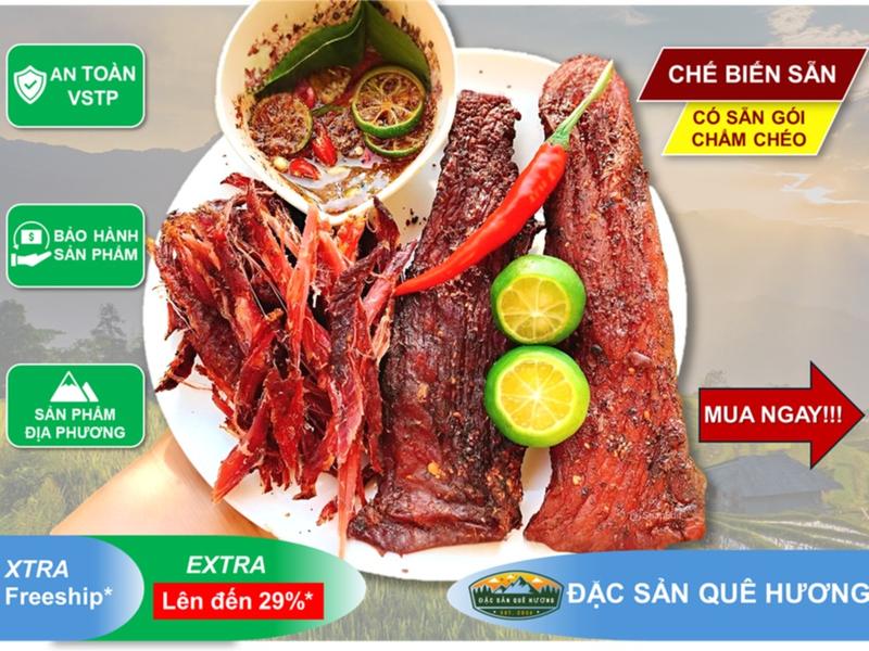 Thịt Lợn Gác Bếp Tây Bắc 500g - Đặc Sản Chua Cay Đậm Đà, Kèm Chẩm Chéo Truyền Thống - Snack Food cay Ăn Vặt Tiện Lợi, Hương Vị Núi Rừng Đóng Gói Túi Hút Chân Không