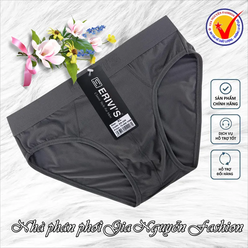 Combo 5 quần lót nam, lưới thun lạnh thông hơi, hàng Erivis Việt Nam, chất lượng cao 4