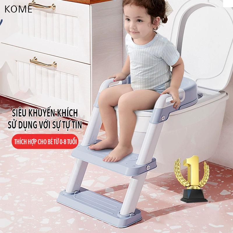 Nắp thu nhỏ bồn cầu cho bé thang bô vệ sinh cho bé bồn cầu cho bé có thang và tay vịn chắc chắn gấp mở gọn gàng