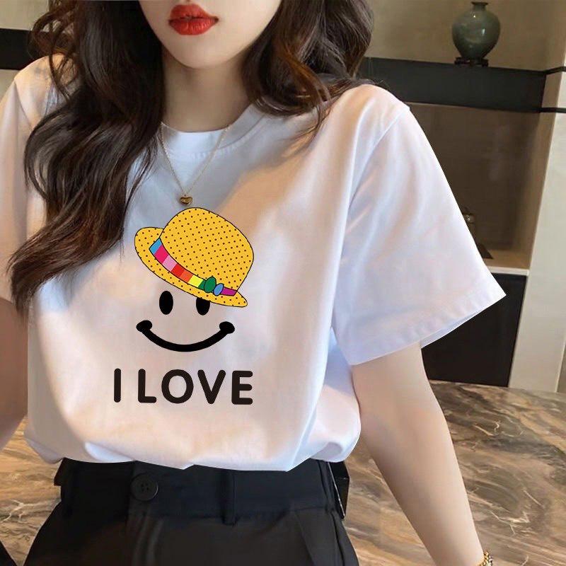 (MẪU MỚI) Áo thun UNISEX in bet I LOVE Top Cổ Tròn Nữ Women 7