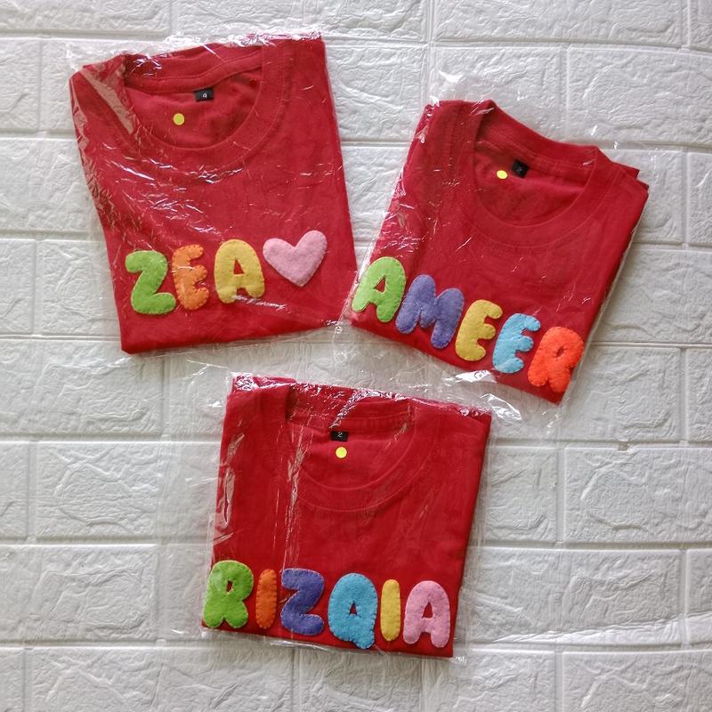 Product Introduction of kaos nama anak bahan Katun kombad adem untuk anak laki-laki dan perempuan usia 0-13 tahun lengan pendek 2