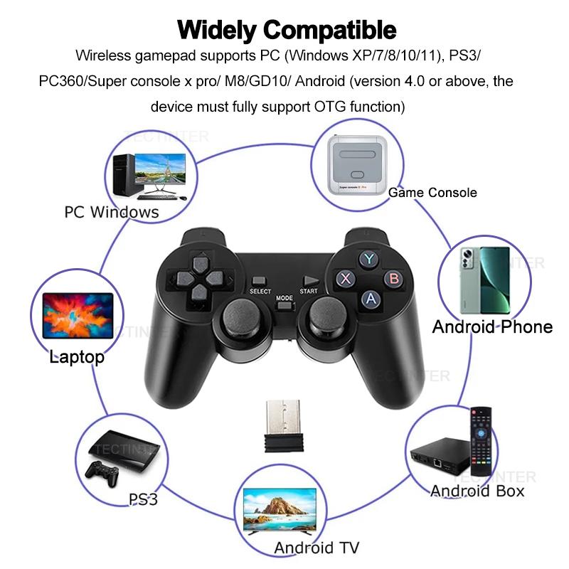 Product Introduction of 2.4G Wireless Game Controller For PS3 Accessories Remote Gamepad Joystick For Android Phone/TV Box/M8/GD10 Controle for PC/Super Console X 4