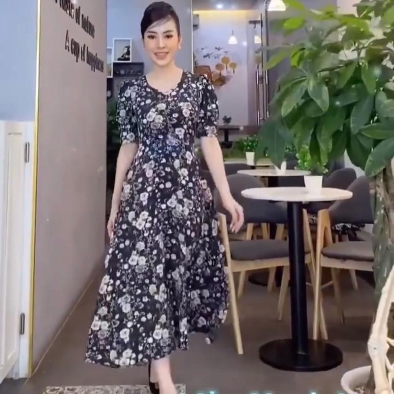 [40-50kg]VÁY THIẾT KẾ THỜI TRANG CAO CẤP MỚI CHO MẸ, CHẤT LỤA HÀN MÁT MỊN DỄ CHỊU THOẢI MÁI CHO MẸ TỰ TIN KHI MẶC 4