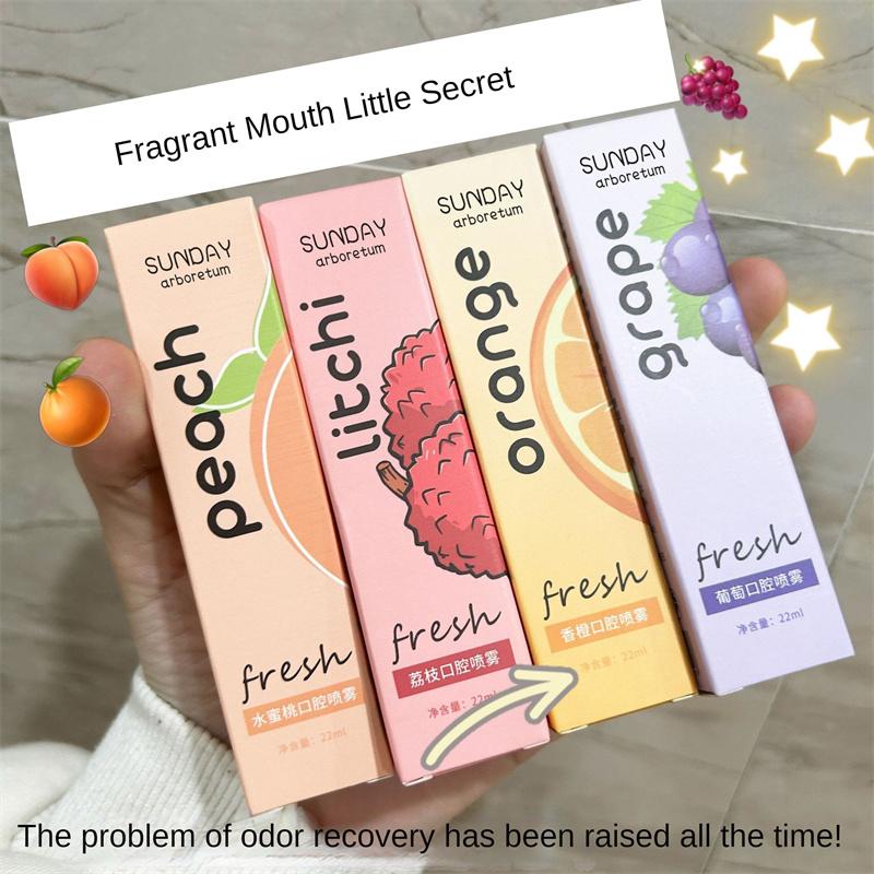 Product Introduction of [BUY 1 TAKE 2]SUNDDAY Peach Flavor Oral Freshening Spray Refreshing Oral Spray Portable Long-lasting Oral Care 22ML| Local Stock 20