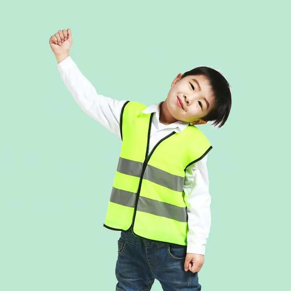 High Visibility Safety Vest No Pockets, Easy On and Off, Green, Small for Kids Outdoor