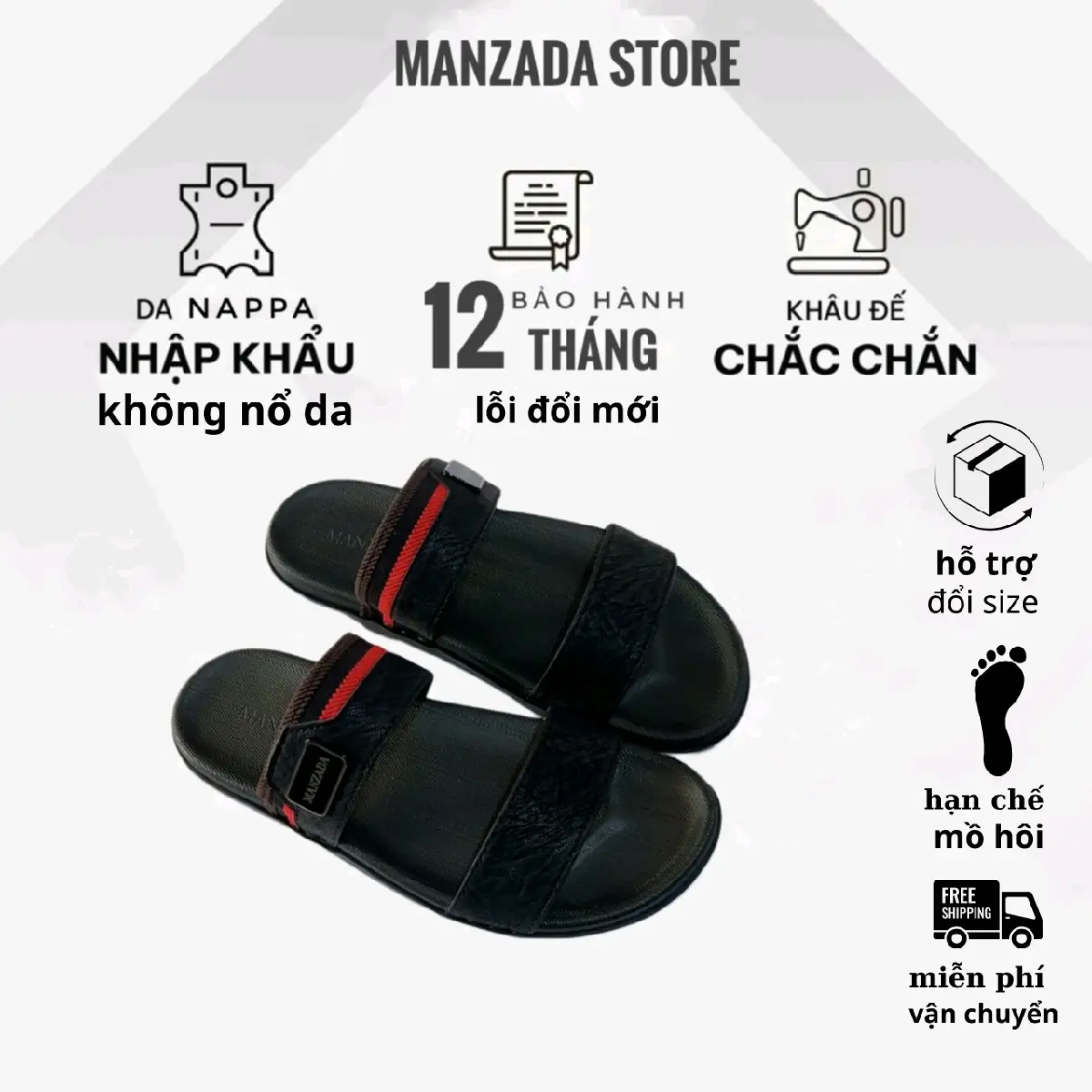 Dép lê hai quai đã được khâu chỉ 2 bên quai với đế quai dép chất liệu da đế cao su đúc 2 lớp mặt dép được làm nhám đi thoáng mồ hôi chân Mã 018 Nam DéP Sandal Đồng Đế Bằng