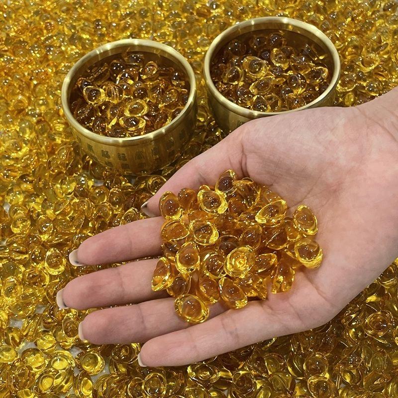 Combo 200 thỏi vàng tài lộc thần tài pha lê (kim nguyên bảo) thờ cúng, trang trí phong thủy ý nghĩa Giàu có Decor Decor Phòng Trang Trí Nhà Đồng túi  thần may mắn