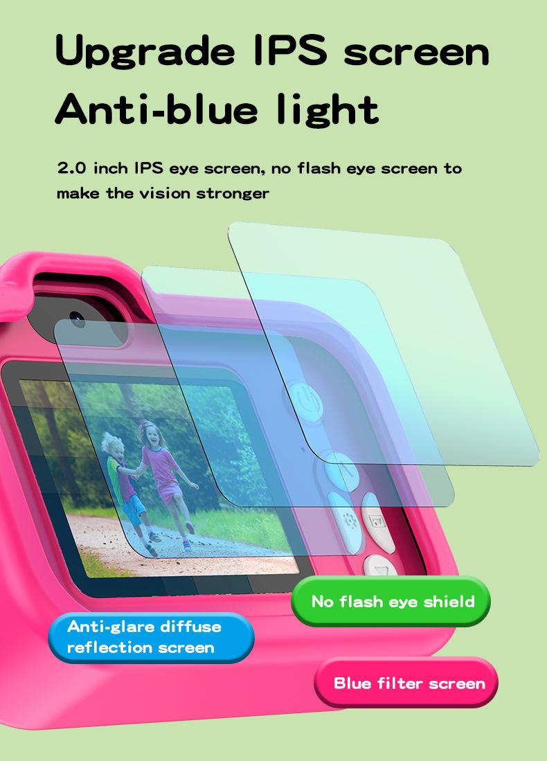 Product Introduction of New children's camera with front and rear dual camera cartoon camera toy, high pixel camera, anti fall gift 4