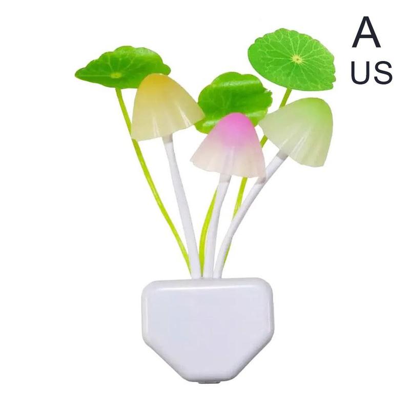 Product Introduction of Light Controlled Dream Mushroom 7 Color LED Night Light 220V Light Lamp Induction Night Night J9E0 29