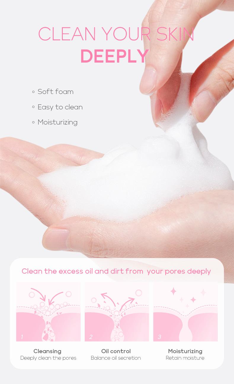 Product Introduction of Facial Cleanser Deep Cleansing, Moisturizing, Blackhead Removing and Skin Care Foam Wash Face 50g 20