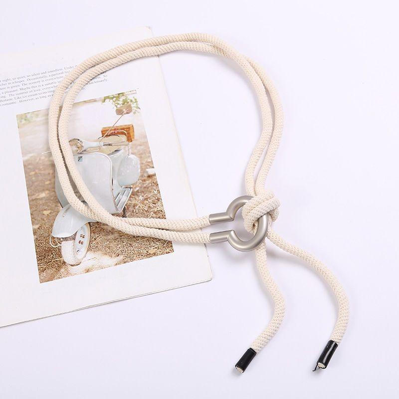Product Introduction of Dây Chuyền Đeo Hông, Thiết Kế Dây Cotton Đơn Giản Và Dễ Phối Đồ Thắt Lưng Mỏng Thắt Nút Vòng, Dây Thắt Lưng Trang Trí, Màu Trắng Rừng, Phong Cách Mới, Thích Hợp Cho Trang Phục Thường Ngày 8