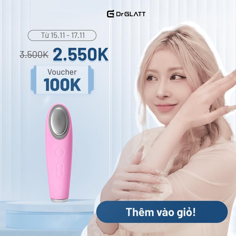 Máy rửa mặt sạch sâu tẩy trang đẩy tinh chất massage mắt DR GLATT DUA FIT PRO