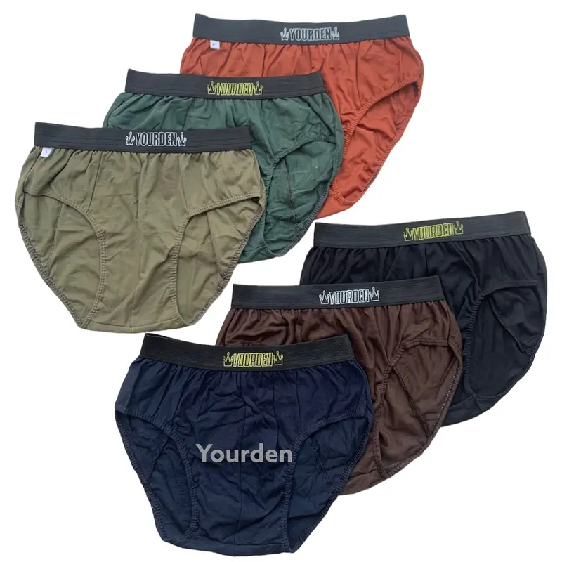 yourden paket 12 pcs celana dalam pria dewasa big size Boxer Pendek Segitiga Katun Cowok Motif 5
