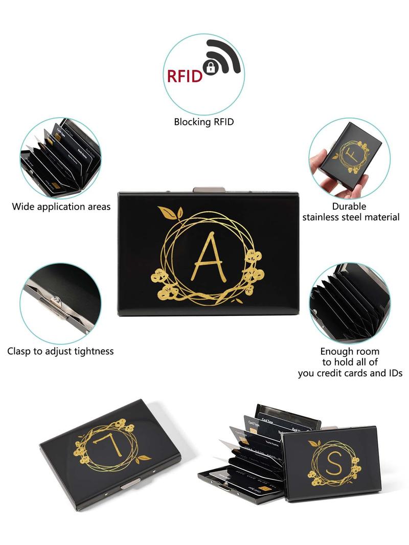 Product Introduction of Letter Pattern Card Holder, Ultra-thin Anti Magnetic Credit Card Clip, Creative Letter Printing Card Clip for Leisure and Fashion 7
