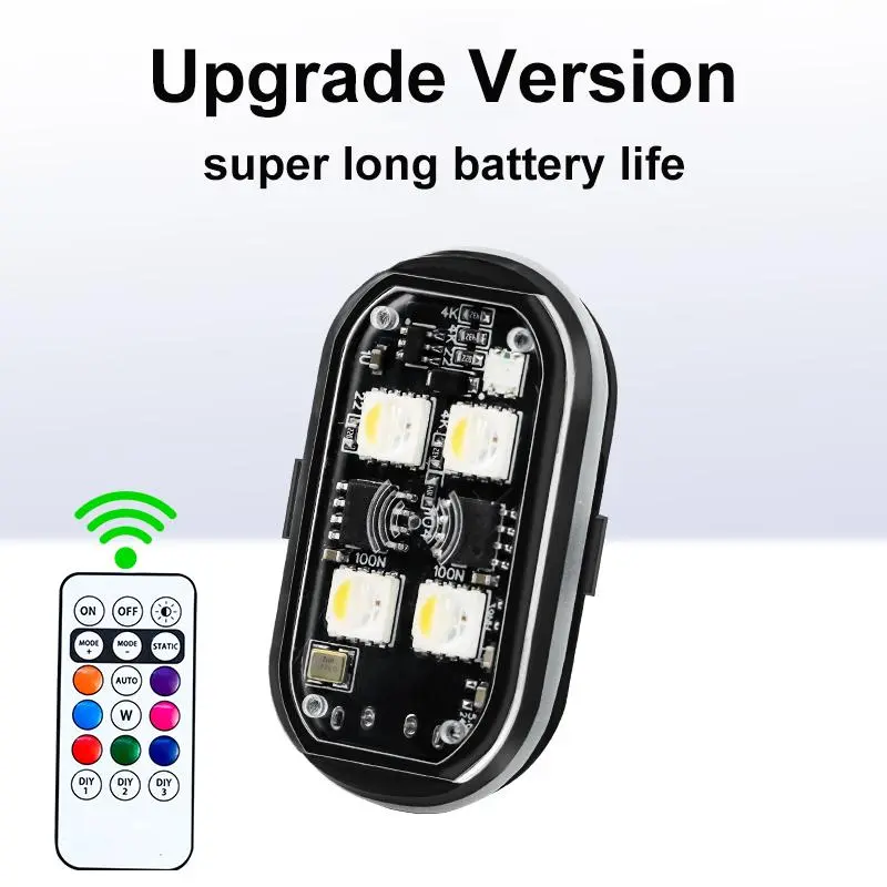 RGB LED Car Strobe Light, Motorcycle LED Flash Position Light, Auto Airplane Helicopter Warning Light, Car Decorative Light 2
