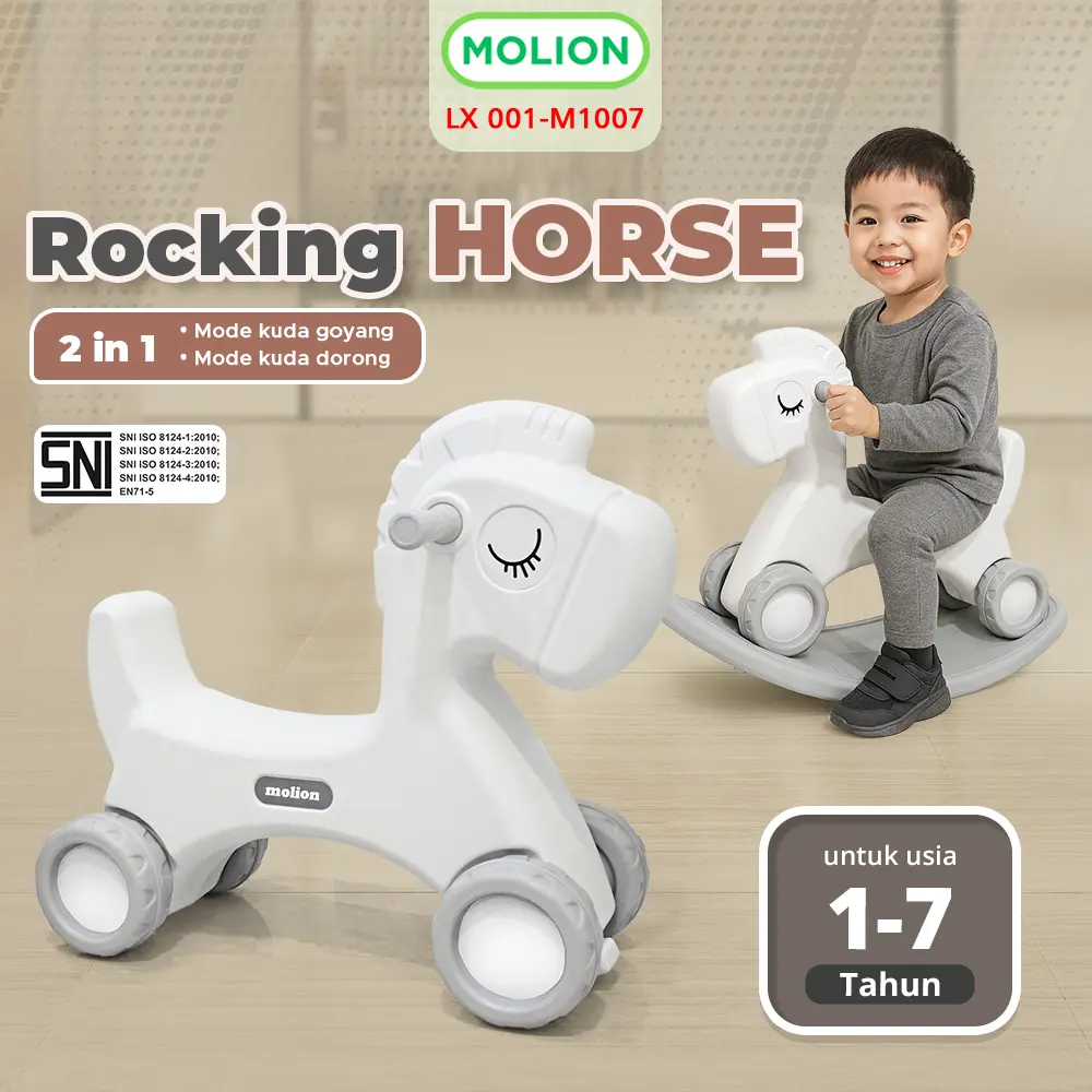 Molion Mainan Kuda-Kudaan 2in1 Anak HDPE Edukatif 1-6 Tahun Rocking Horse Kuda-Kudaan Anak 001-M1007