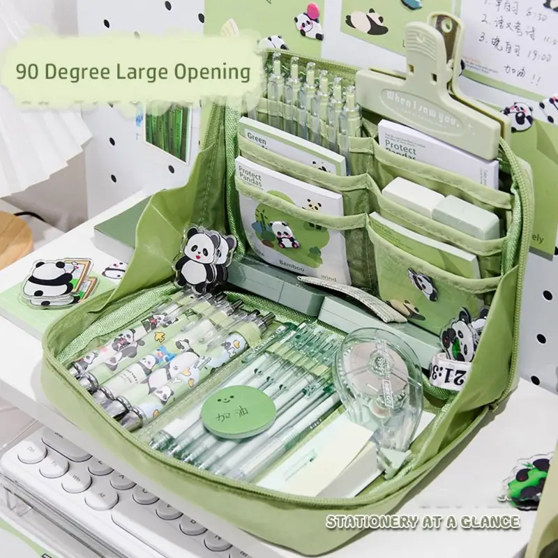 Túi Đựng Bút Mở Lớn, 90 Độ, Thời Trang, Hộp Đựng Bút Chì Khóa Kéo Tròn 12 Lớp, Dung Tích Lớn, Thích Hợp Cho Học Sinh, Lưu Trữ Bút 5