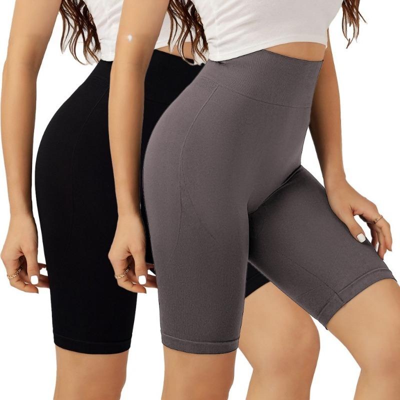 Product Introduction of Sporty Plain High Waist Basic Sport Cycling Shorts for Woman L004015 3