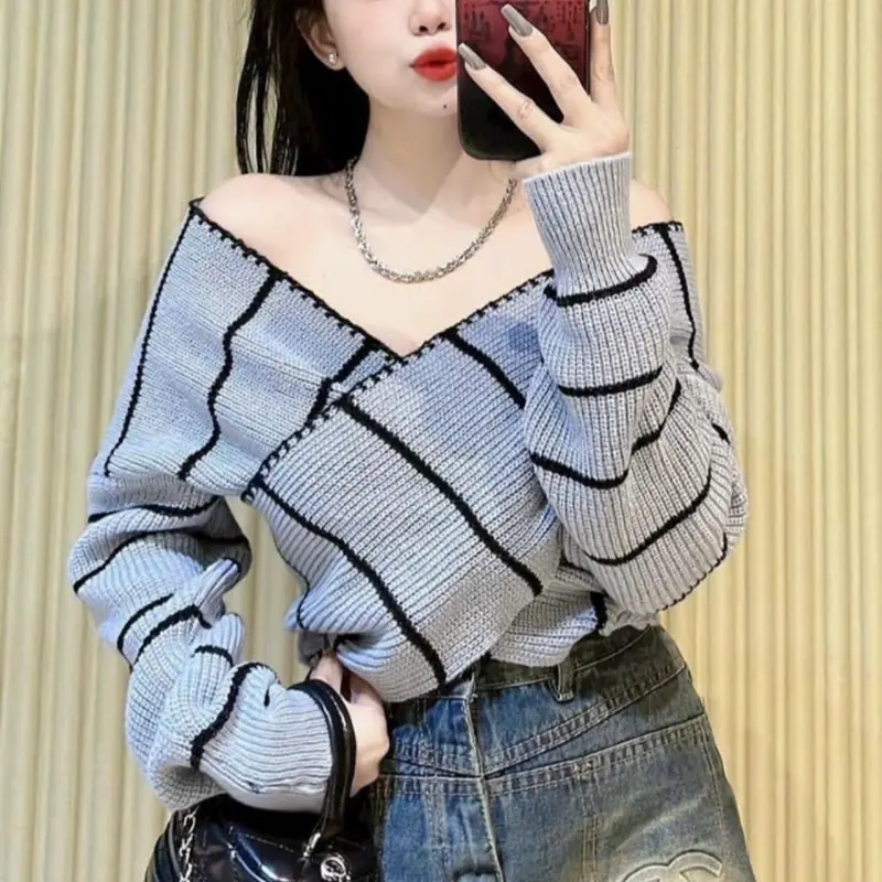 ÁO LEN DÀI TAY SỌC CHÉO VAI (Tiệm Nhà Hà Lan) 0