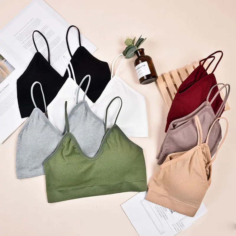 BRA539 Bra Wanita Tanpa Kawat Pakaian Dalam Bralette Push Up Elastis Bra Busa Bh Seamless Tipis Kemben Renda Top Crop 2