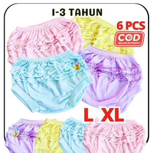6 PCS Celana Dalam Kacamata Pop Anak Rempel 6-36 Bulan 1-3 Tahun Mhl Perempuan