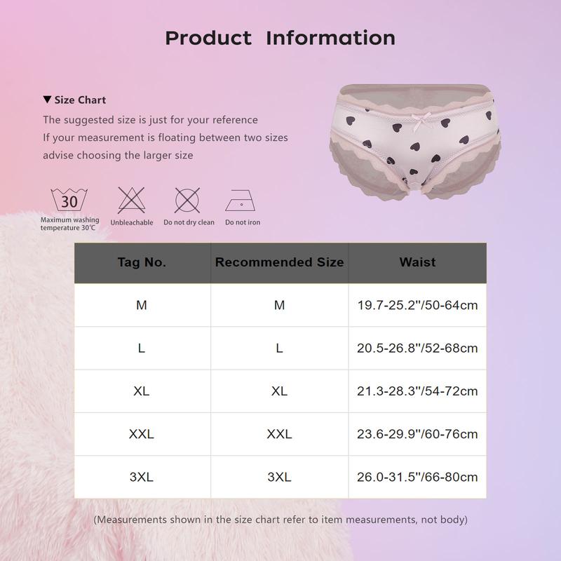 Product Introduction of CHICTRY Women Heart Printed Cotton Lace Panties Hip Lifting Triangle Pants Japanese Style Kawaii Underwear 0