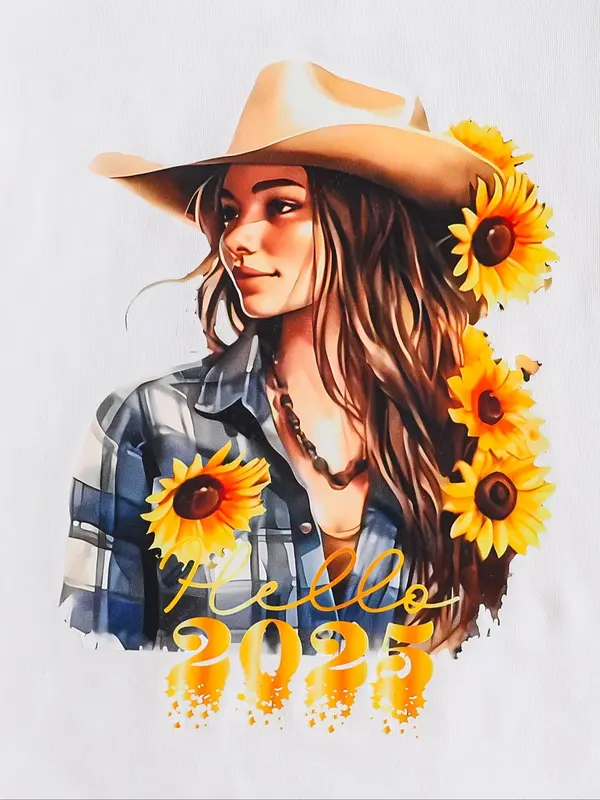 Toddler Girl's Sunflower Print Tee & Denim-Effect Print Skirt Two-Piece Set, Casual Short Sleeve T-shirt & Skirt for Summer, Kids Clothes for Daily Wear 3