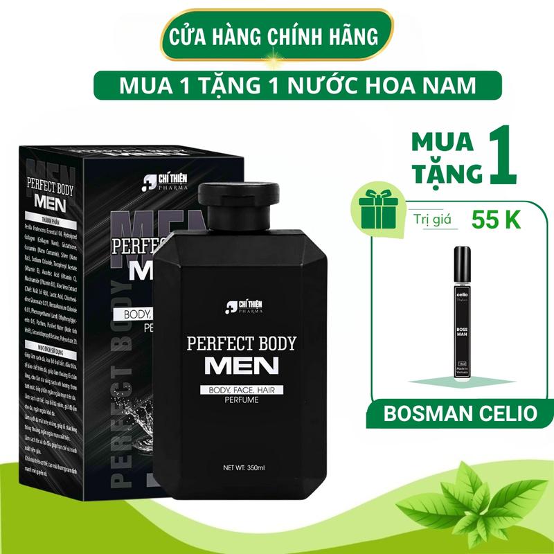 ( Mua 1 Tặng 1 ) Sữa Tắm Nam Nước Hoa 4 in 1 Perfect Body Men Chính Hãng 350ml St Lưu Hương Thơm Lâu Sạch Sâu Hỗ Trợ Dưỡng Ẩm Trắng Da Toàn Thân Dưỡng Thể - Tặng 1 Nước Hoa Nam Celio Bossman