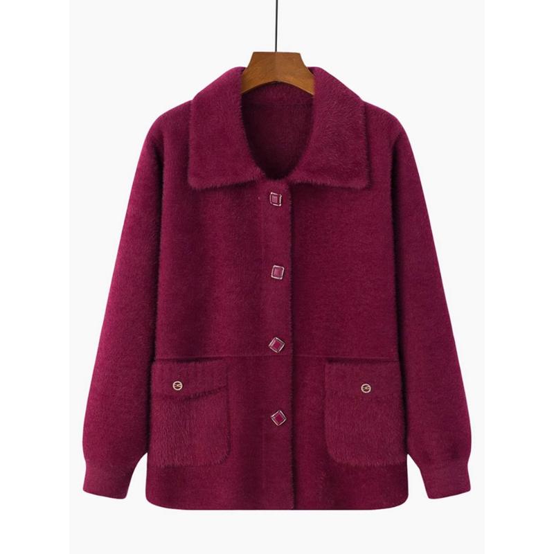 Áo Khoác Trung Niên Nữ Mùa Đông Cho Mẹ HAFA Chất Nỉ Dày Hàng Quảng Châu Cao Cấp Màu Nâu Size M L Tặng Bà Người Già Cao Tuổi Xuất Xứ Quảng Châu Chất Liệu Nỉ Lông Size M 45 60kg L 60 80kg