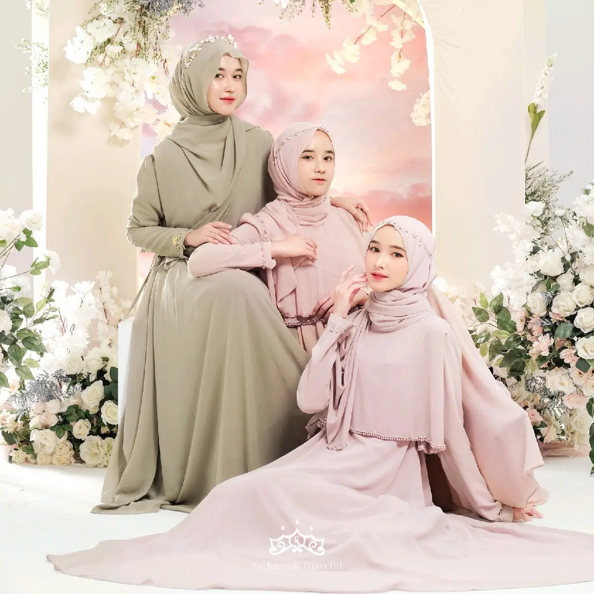 Hawa Dress by Kazami Store - Gamis ceruty Polos Denaf.outfit