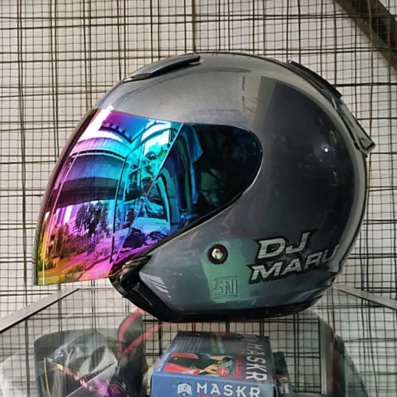 kaca helm ink Centro / kaca kyt dj maru silver plua RACHET