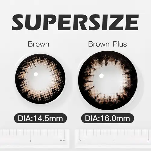 【Big Eyes Kính Áp Tròng Magister SUPERSIZE Độ Cận 0~8.00 DIA 14.0mm Brown Màu Nâu Tự Nhiên Kính Áp Tròng Cận 6 Tháng Black Màu Đen Hàng Ngày Mắt To Lens Mắt Màu 1 Cặp 2 Lens Tặng Khay Gương