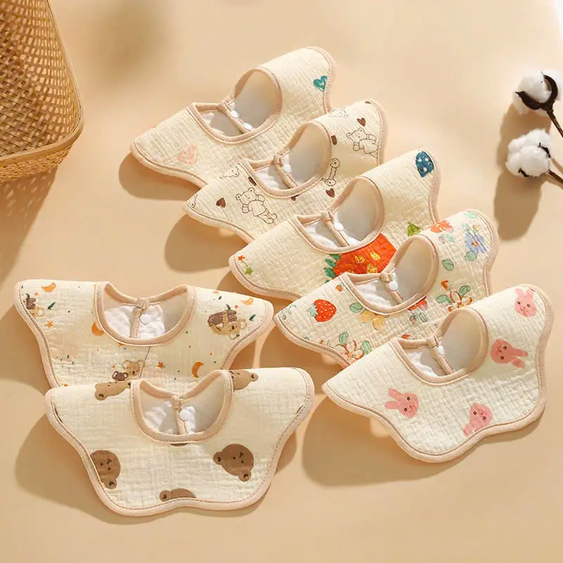 Combo 5 Yếm xô chống thấm cho trẻ em 0-18 tháng tuổi, chất liệu vải cotton nhiều họa tiết khác nhau Y3