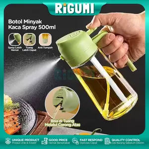 Botol Minyak Kaca Spray 500 ML Anti Tumpah Dispenser Minyak Goreng Semprot Minimalis Food Grade