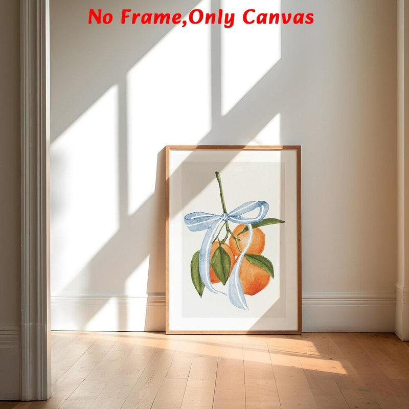 Watercolor Fruit Pattern Unframed Painting, 1 Count Modern Fruit Pattern Wall Art, Wall Decor for Home Living Room Bedroom Study Room 5
