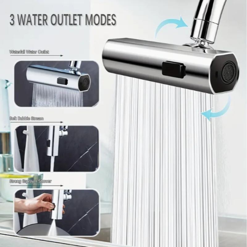 360° Rotatable Kitchen Faucet, 1 Count 3 Modes Kitchen Faucet, Modern Style Kitchen Sink Extension, Home Kitchen Accessories 4
