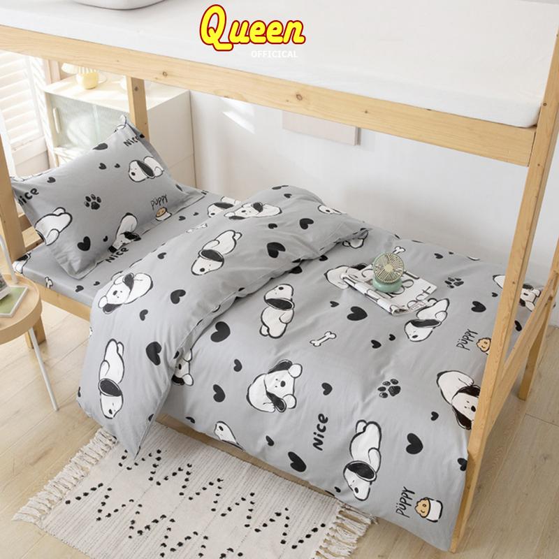 Bộ ga giường nệm Kí Túc Xá 80x190cm, Drap ga gối trải giường đơn ktx, dùng Bốn Mùa (KTX)