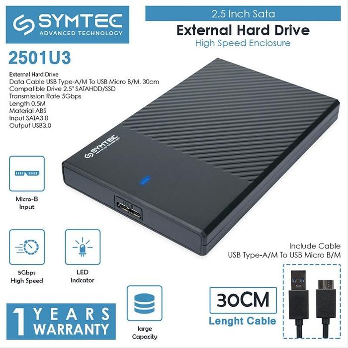 Promo SYMTEC 2.5 Inch Hard Drive HDD SSD SATA Casing Enclosure - HDE ...