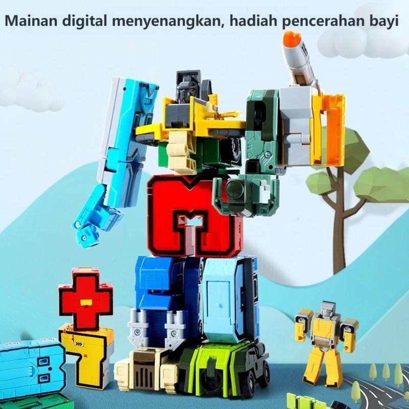 Product Introduction of Mainan Robot Anak Transformer Number 0-9 Mainan Robot Angka Anak Mainan Edukasi Anak Transformer COD 29